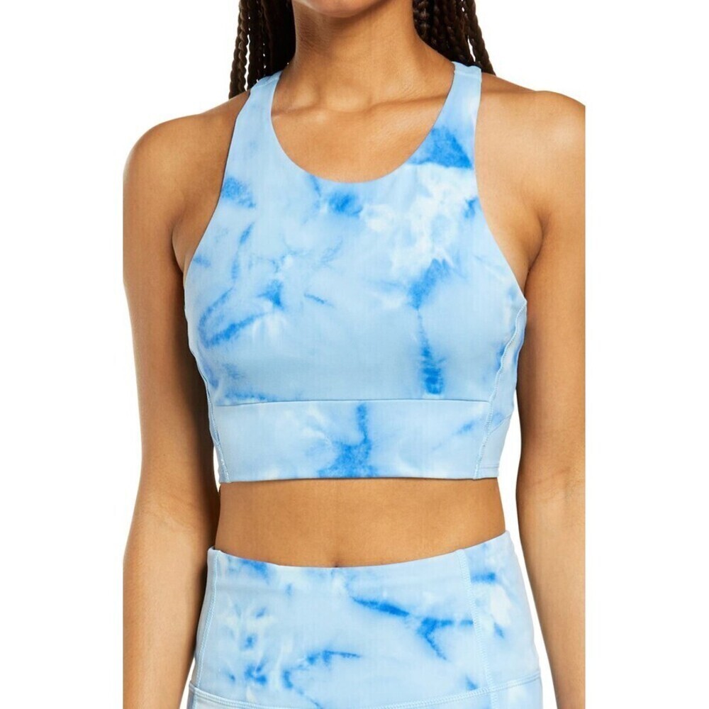 Zella Live Racerback BraIn Spray Dye Blue Size M